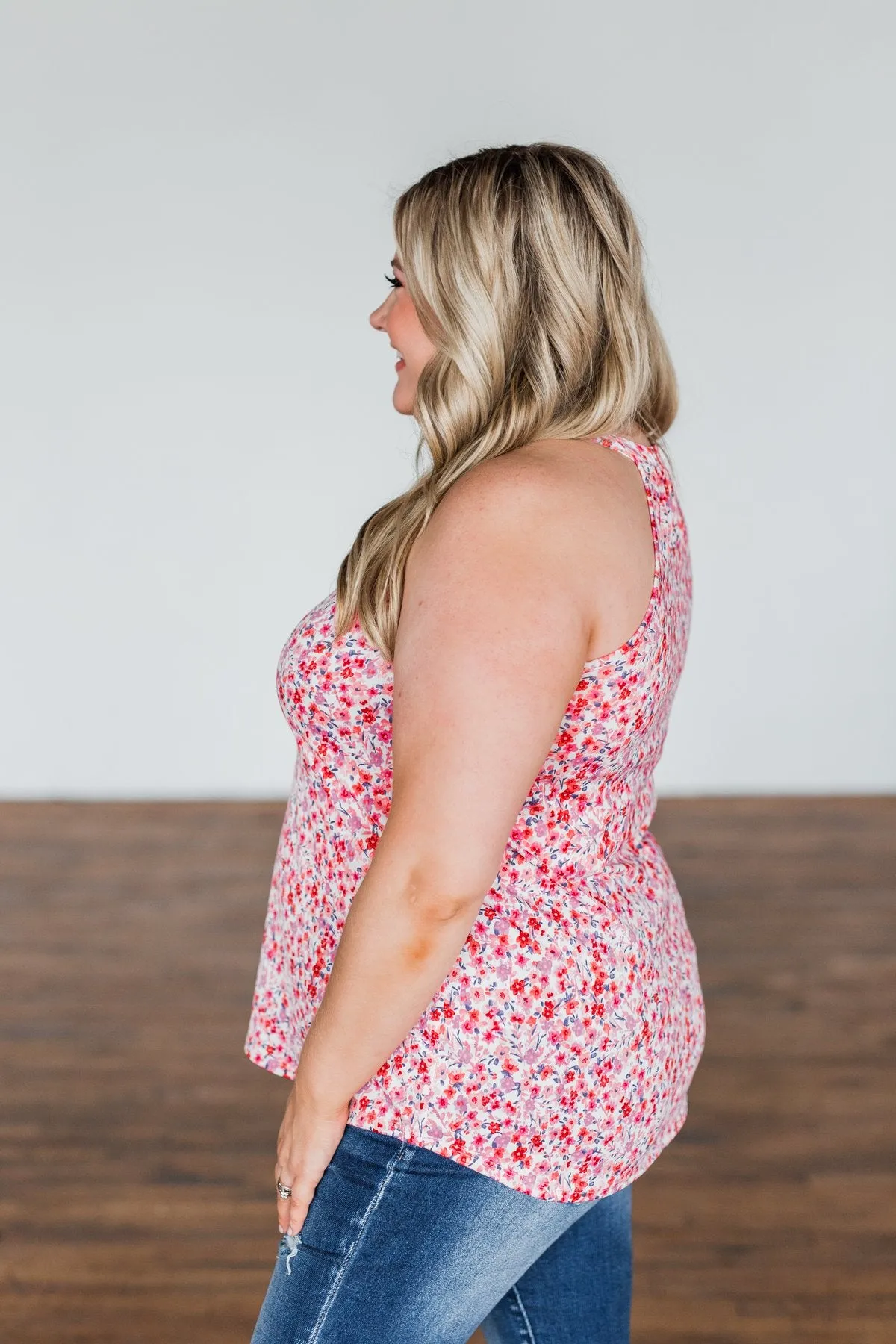 Spaces Between Us V-Neck Tank Top- Shades of Pink