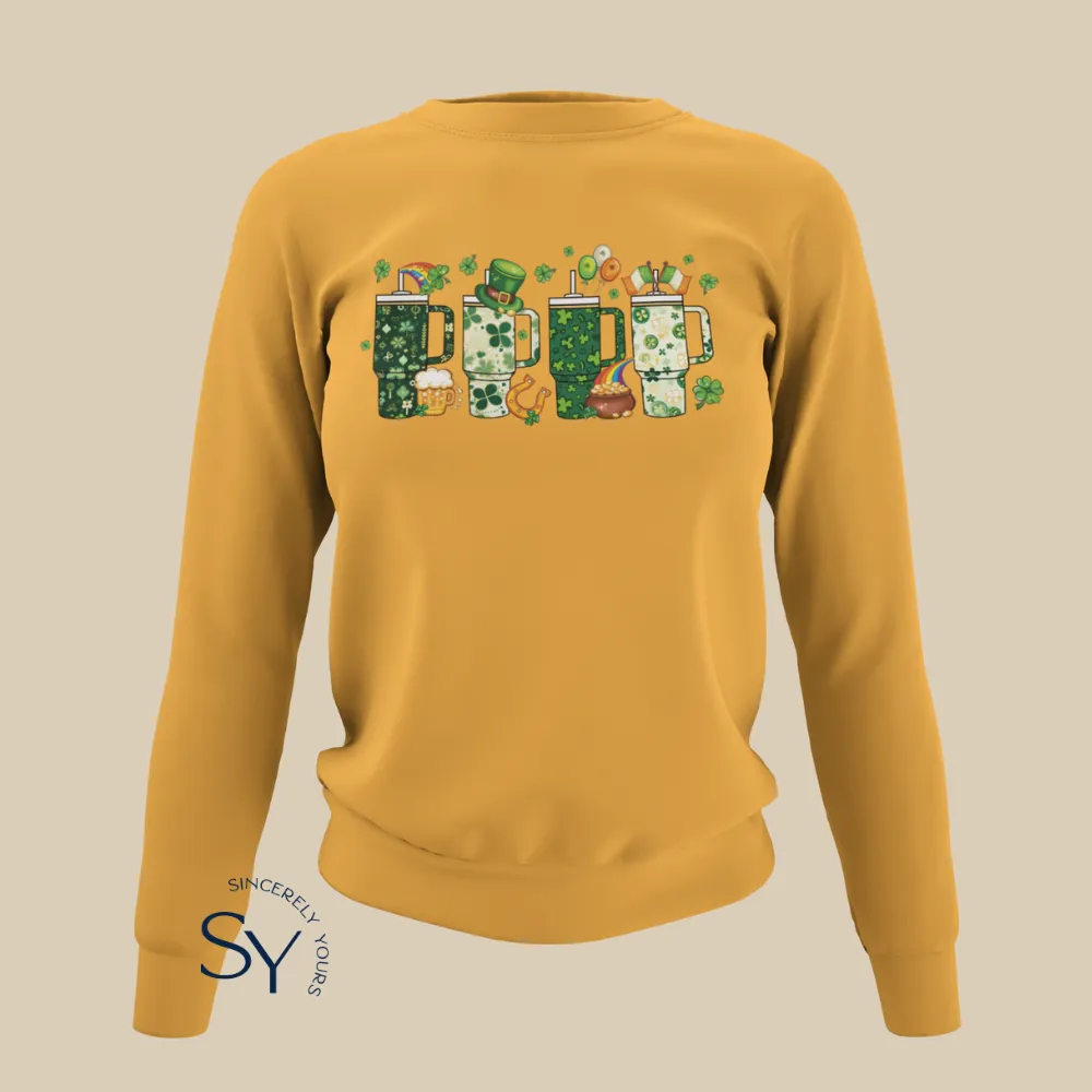 St. Patrick's Day Clover Tumbler Cup Sweatshirt