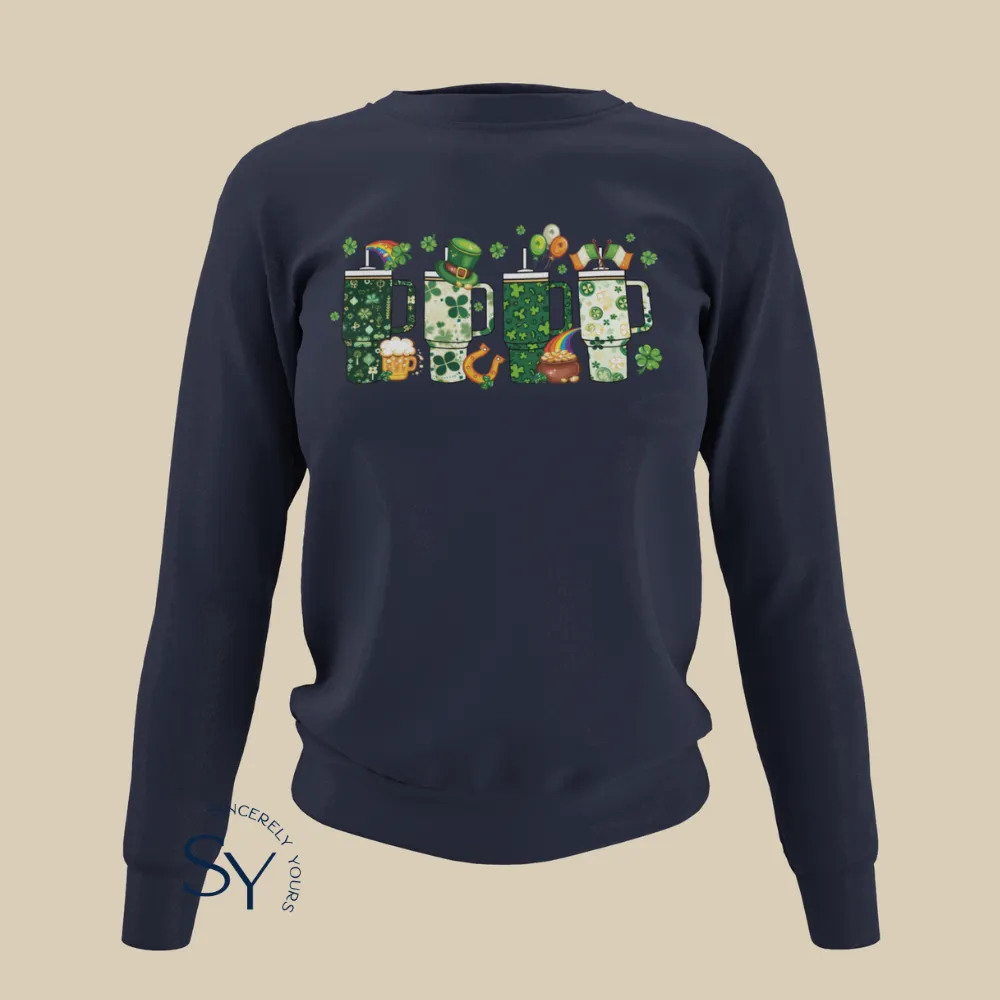 St. Patrick's Day Clover Tumbler Cup Sweatshirt