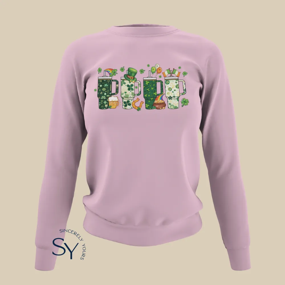 St. Patrick's Day Clover Tumbler Cup Sweatshirt