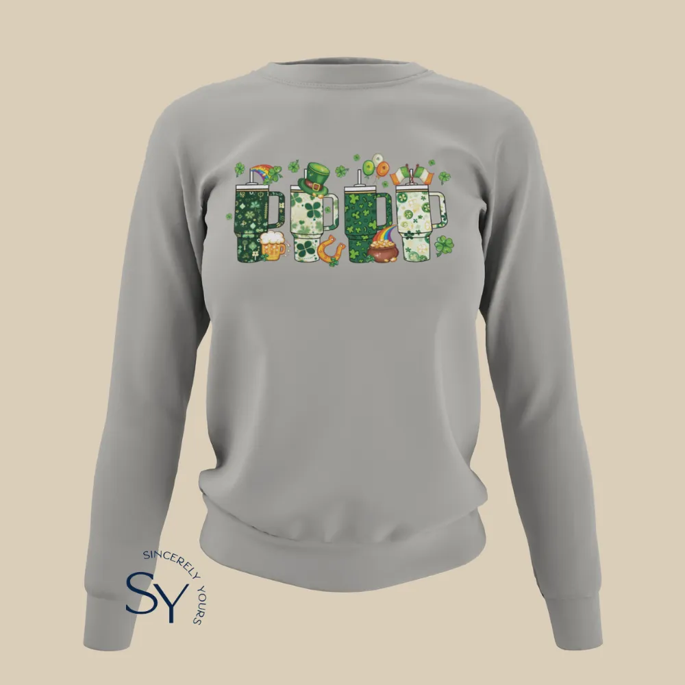 St. Patrick's Day Clover Tumbler Cup Sweatshirt
