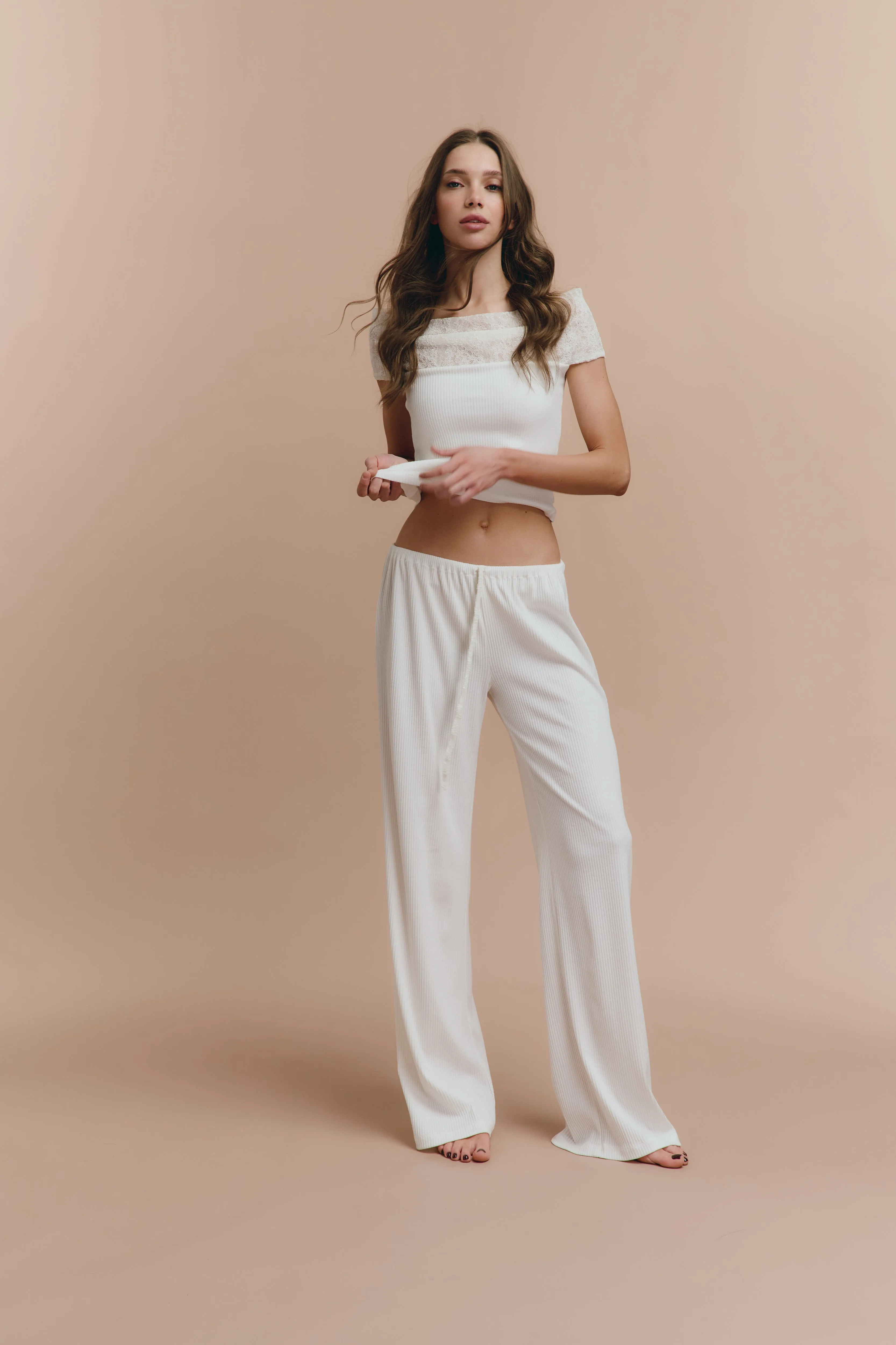 Stacy - White jersey pjs