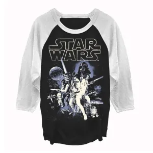 Star Wars Episode IV A New Hope Movie Poster Raglan Baseball Jersey T-Shirt