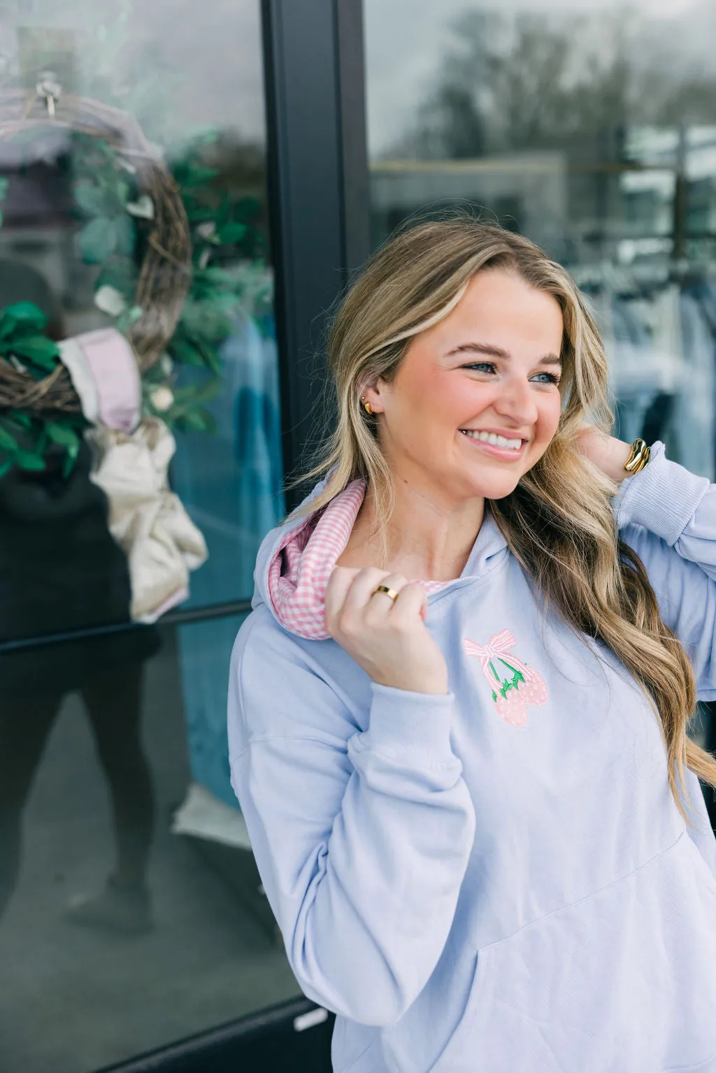 Strawberry Embroidered Hoodie