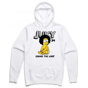 Streetwear on Demand BIGGIE BART BOOTLEG HOODIE WHITE