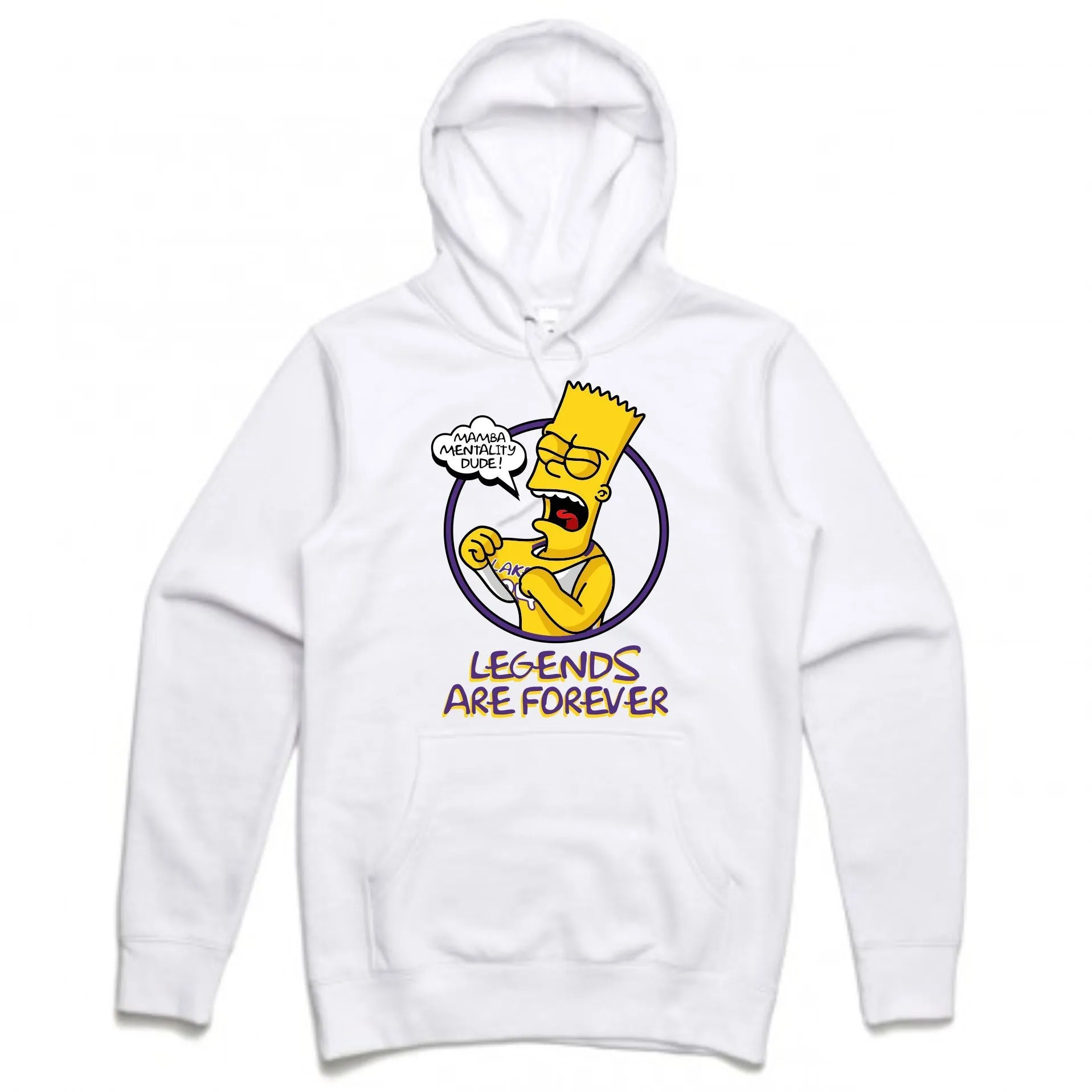 Streetwear on Demand MAMBA BART BOOTLEG HOODIE WHITE