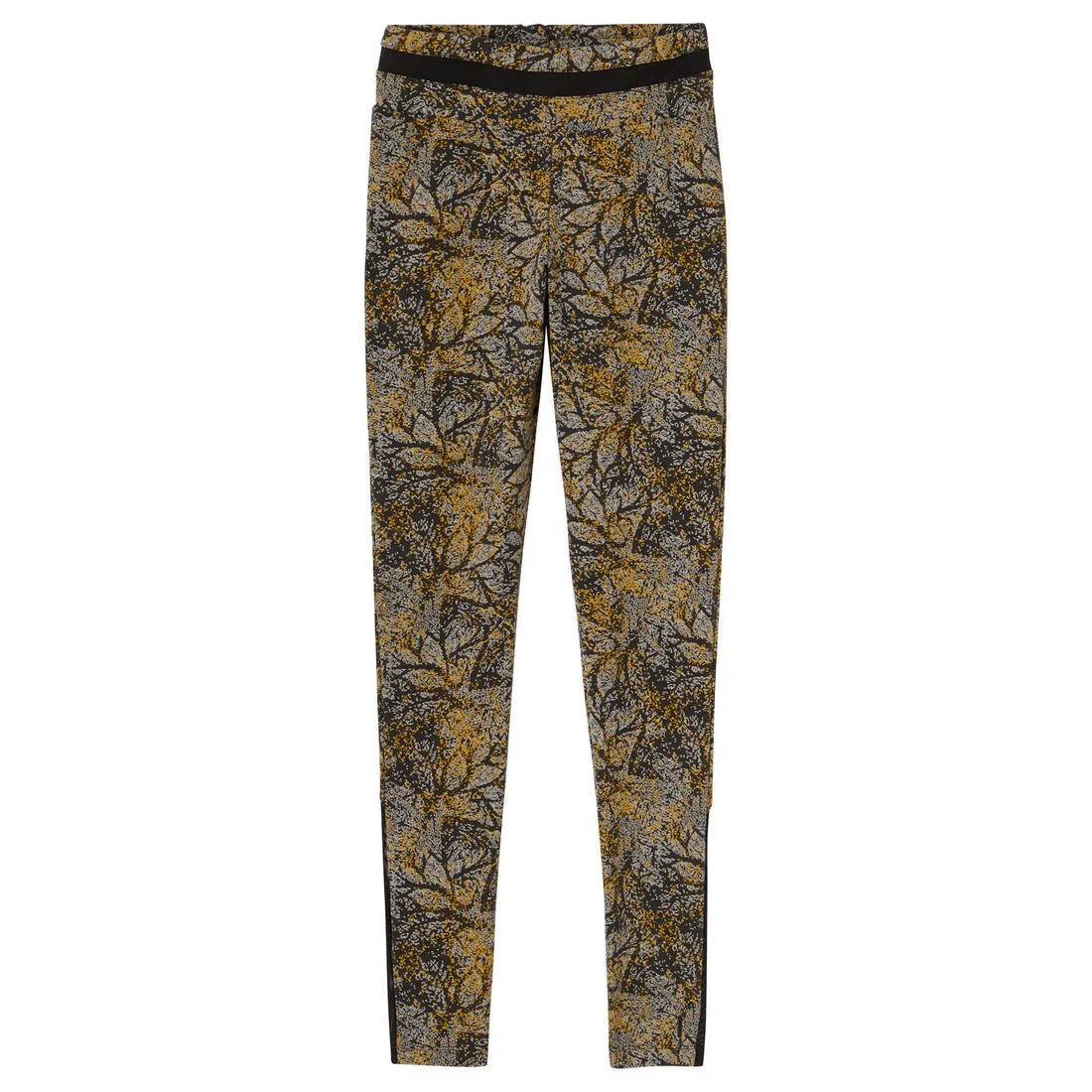 Stretchy High-Waisted Cotton Fitness Leggings with Mesh Print