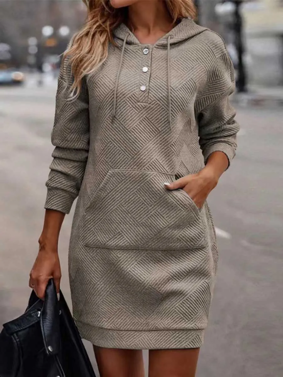 Stunncal Plaid Mid-Length Hooded Sweatshirt