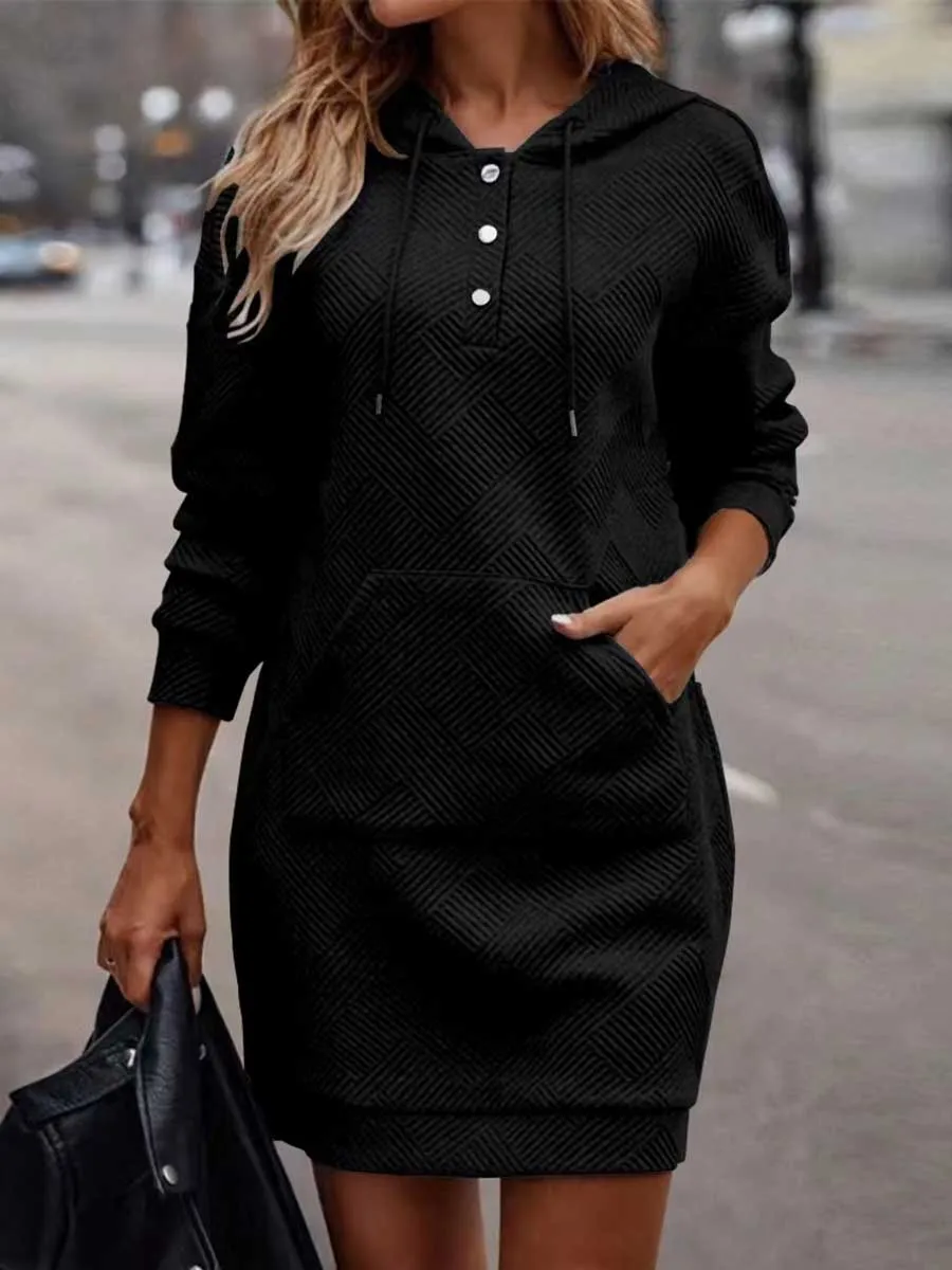 Stunncal Plaid Mid-Length Hooded Sweatshirt