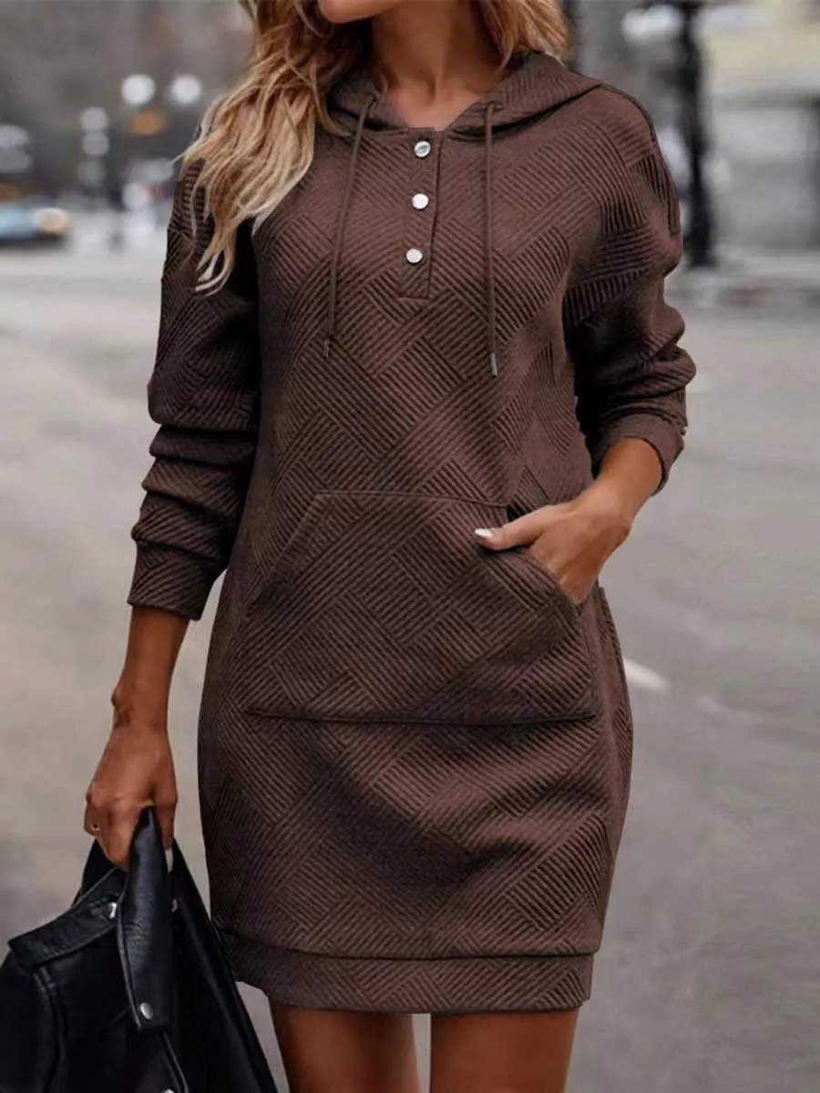 Stunncal Plaid Mid-Length Hooded Sweatshirt