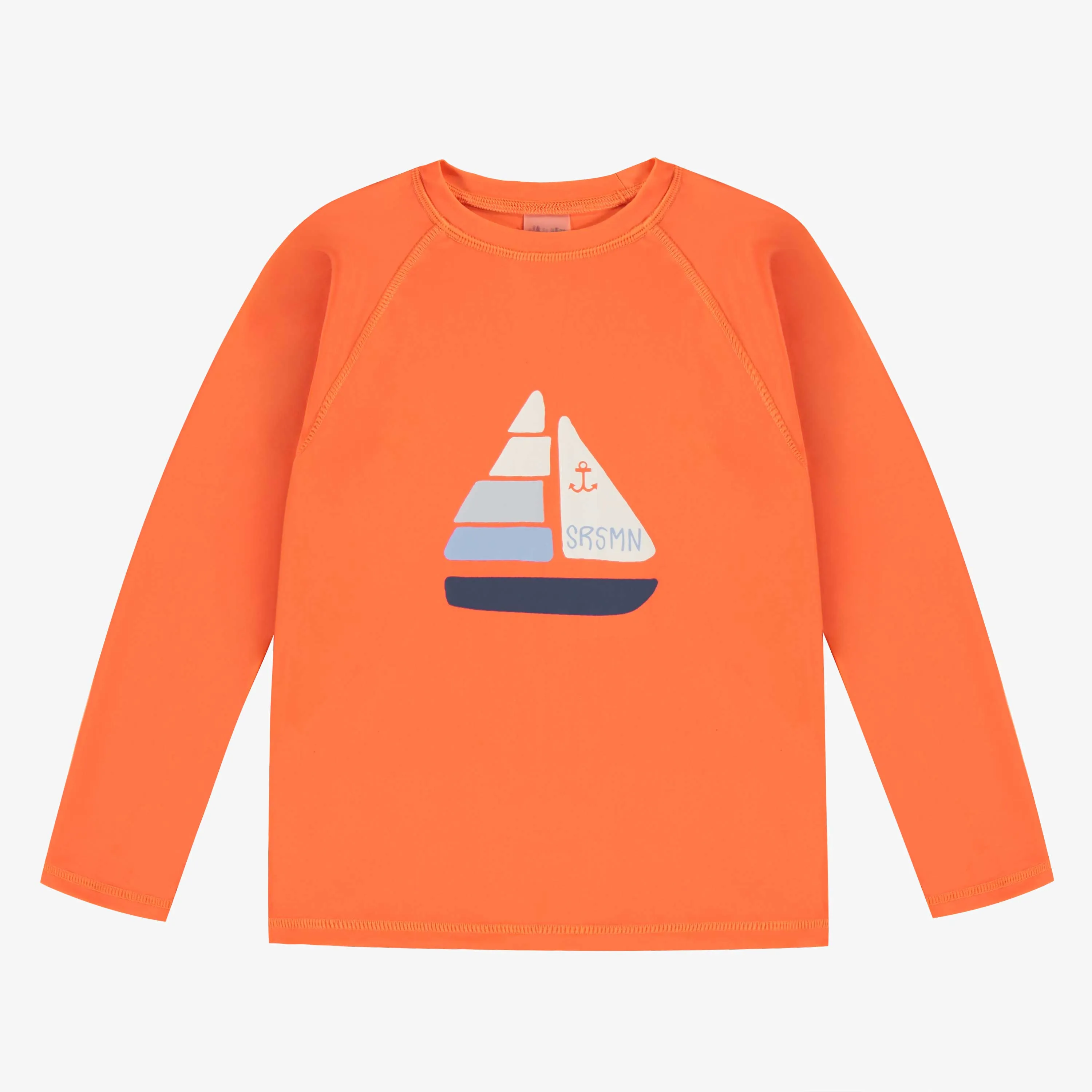T-shirt de bain à manches longues orange, enfant || Orange long sleeves swimming t-shirt, child