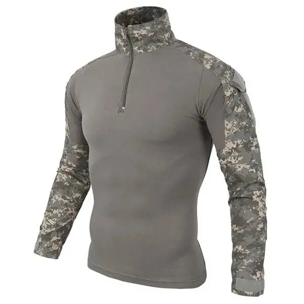 T-shirt militaire manche longue avec porte insigne