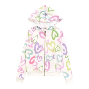 T2LOVE- Mix Heart Zip-Up Hoodie