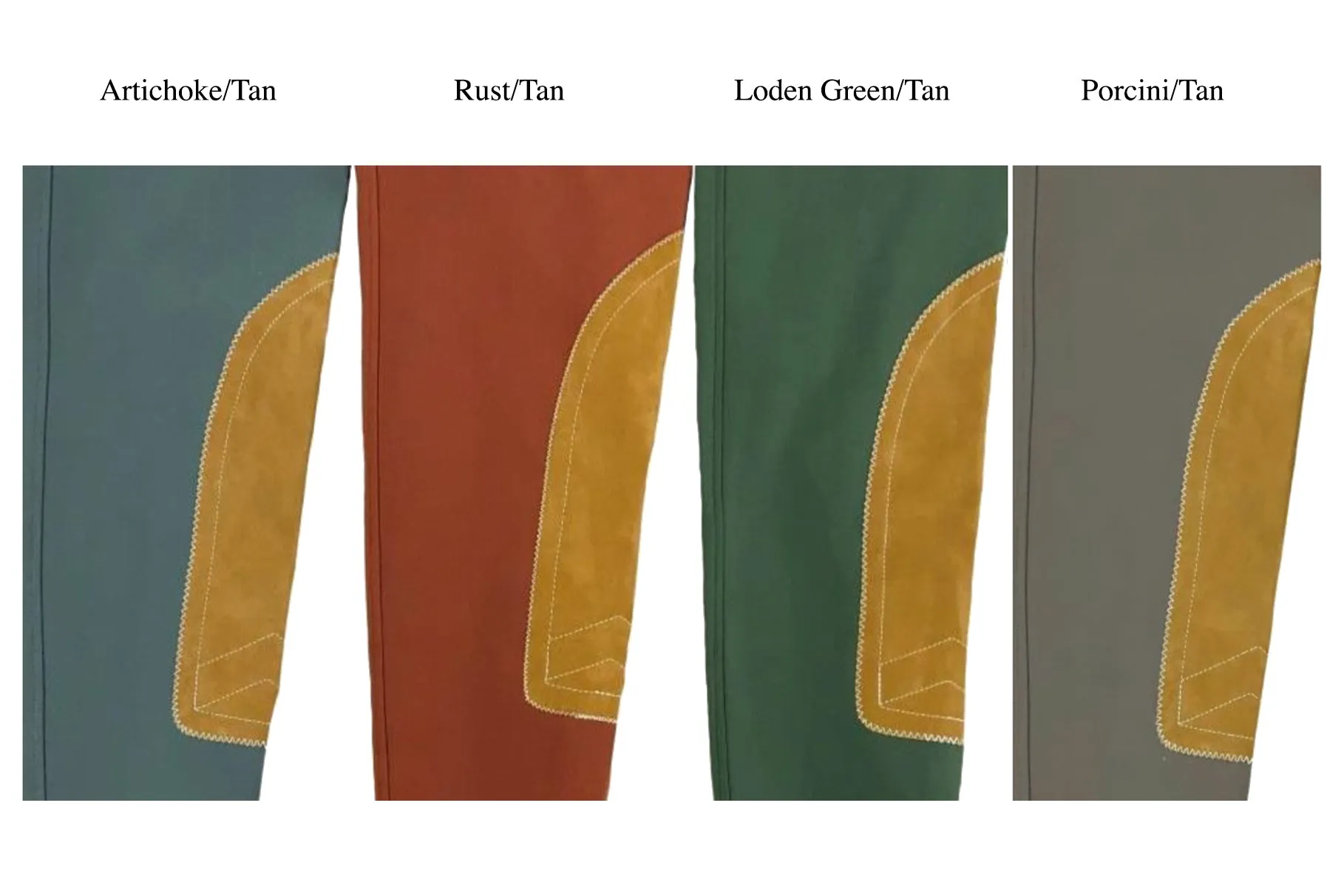 Tailored Sportsman Low Rise Front Zip Breech with Tan Knee Patches