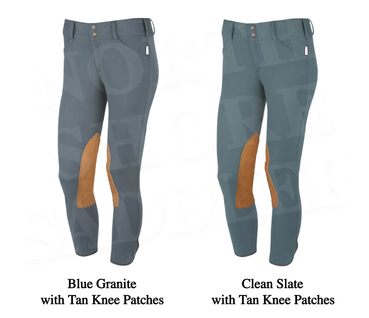 Tailored Sportsman Low Rise Front Zip Breech with Tan Knee Patches