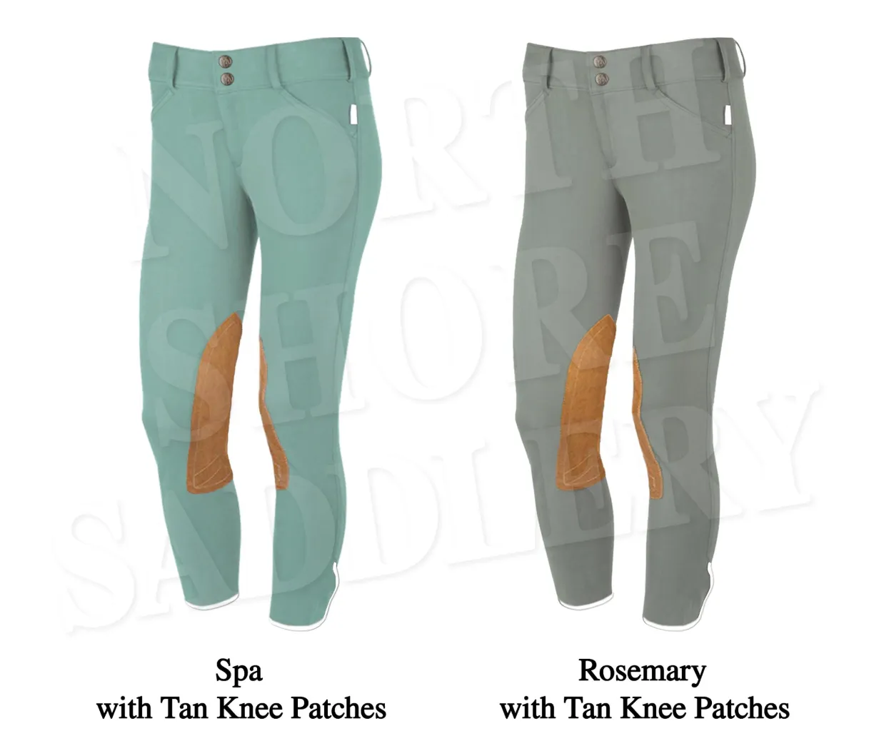 Tailored Sportsman Low Rise Front Zip Breech with Tan Knee Patches