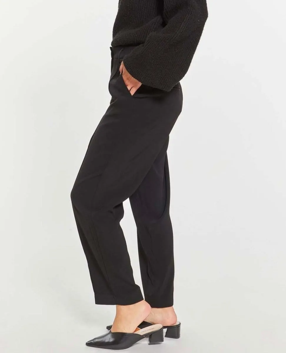 Tailored Straight Cut Black Doris Pant