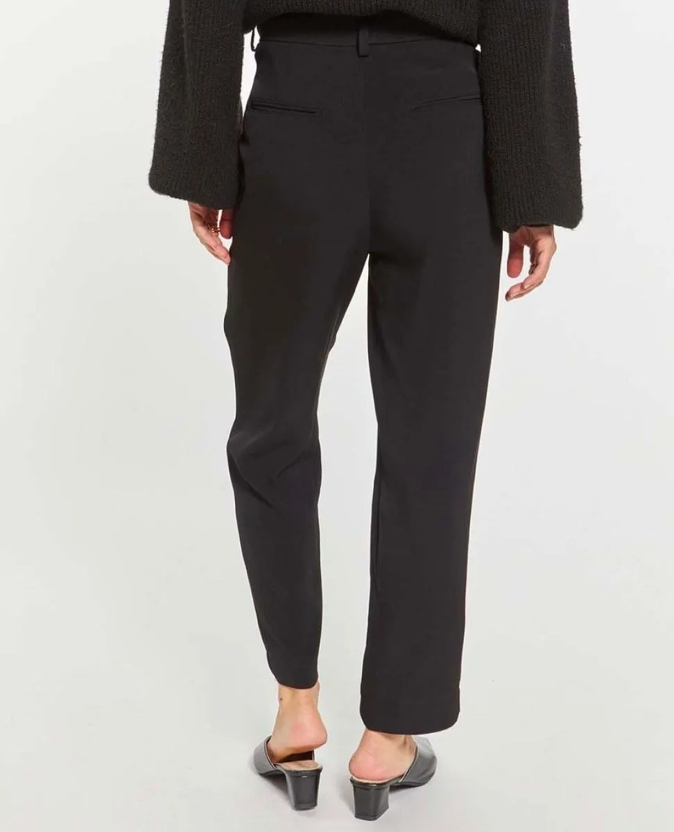 Tailored Straight Cut Black Doris Pant