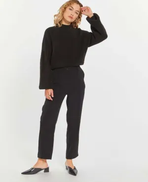 Tailored Straight Cut Black Doris Pant