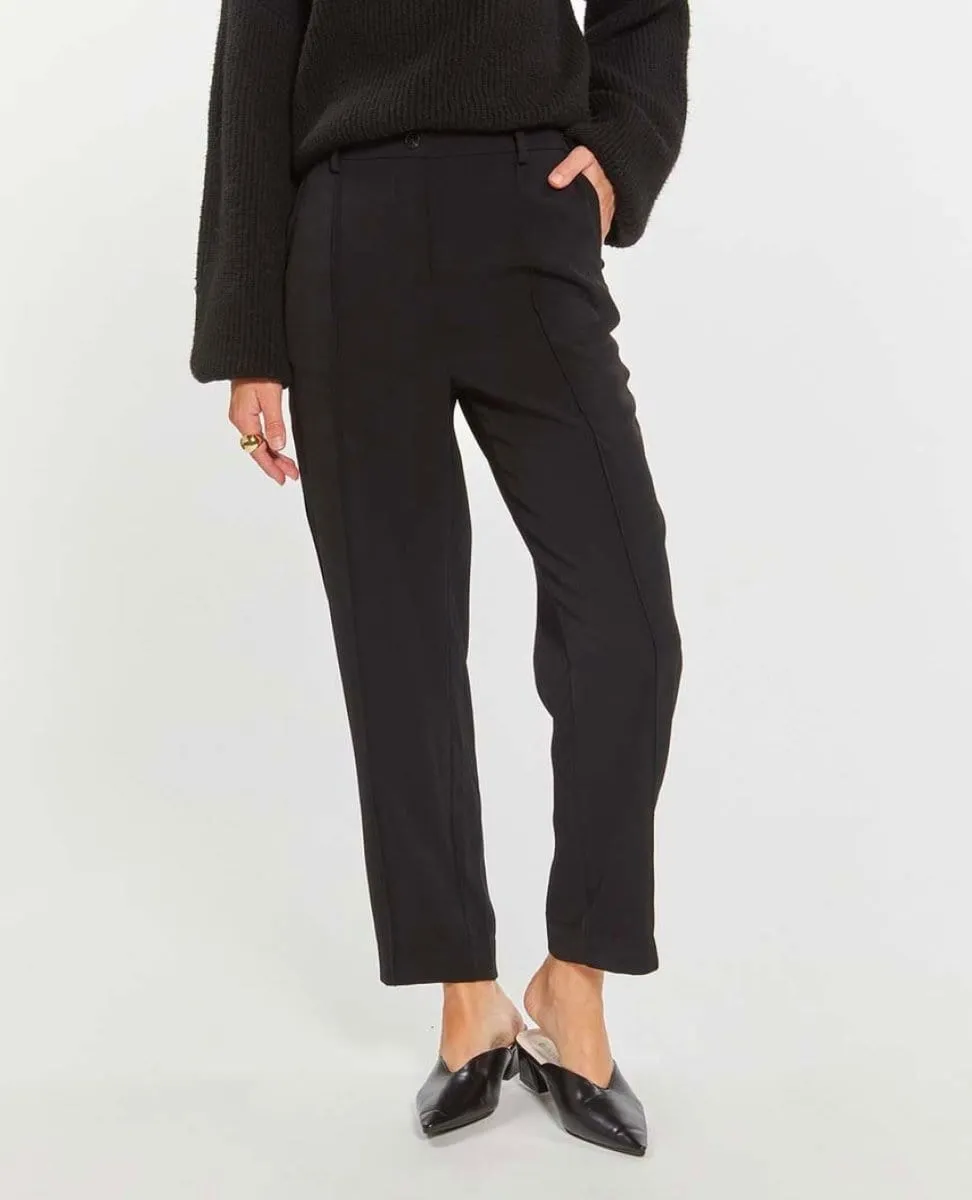 Tailored Straight Cut Black Doris Pant