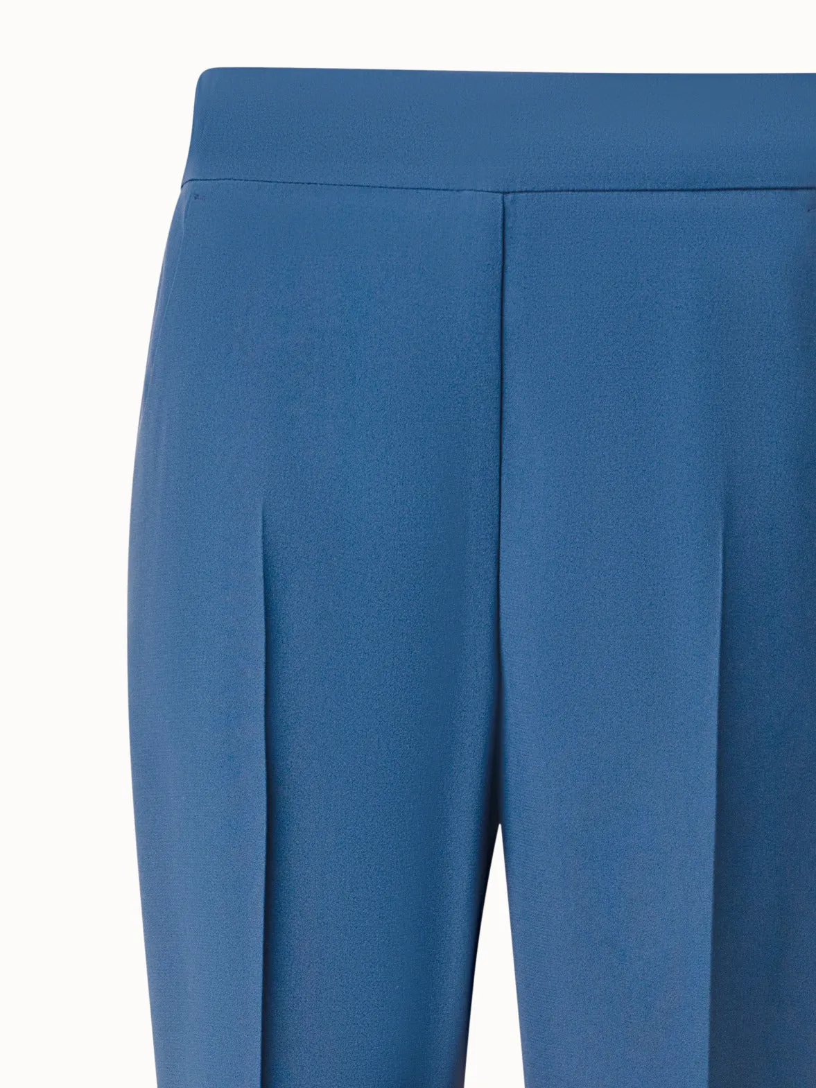 Tapered Crêpe Pants with Elastic Back