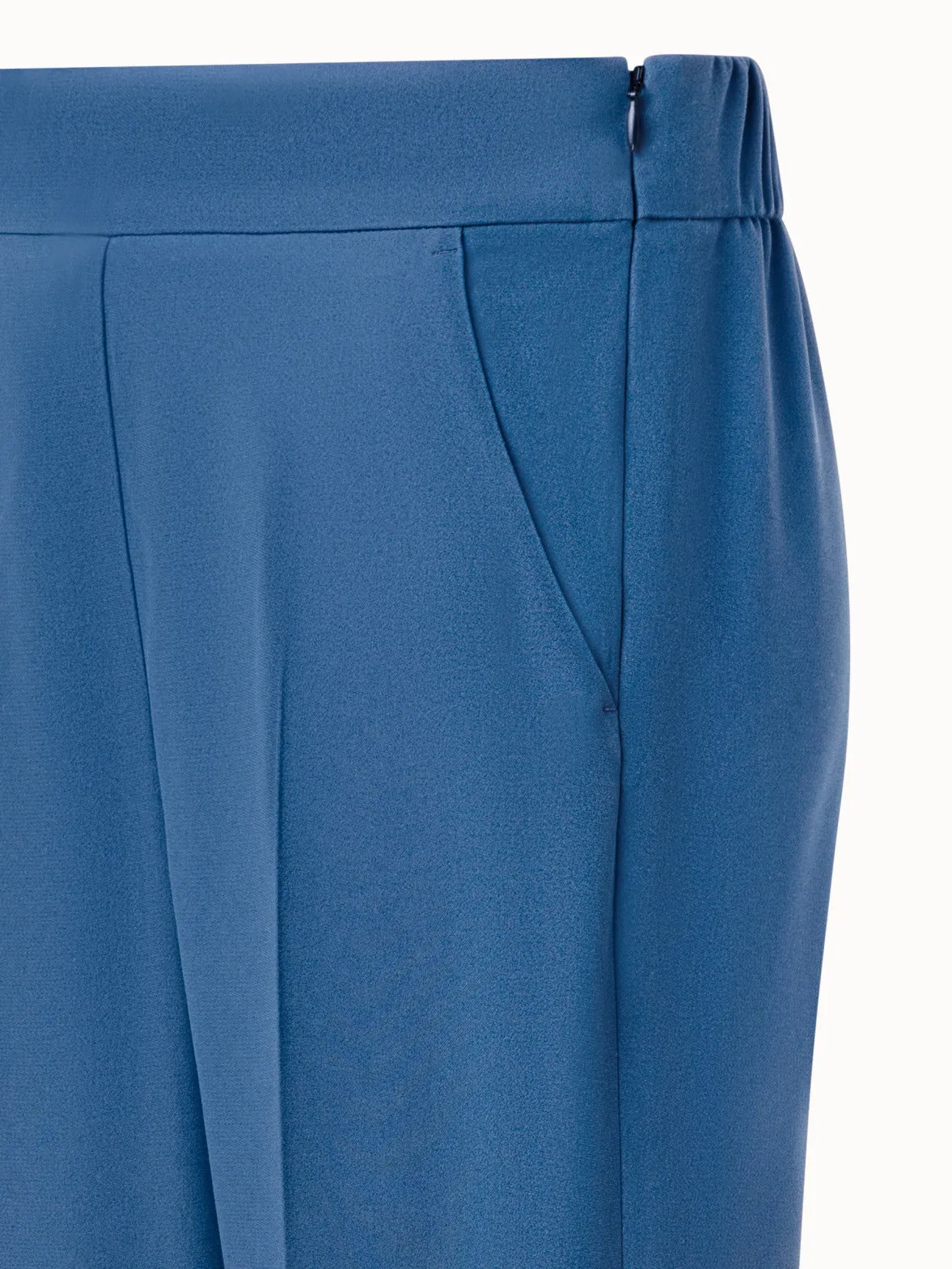 Tapered Crêpe Pants with Elastic Back