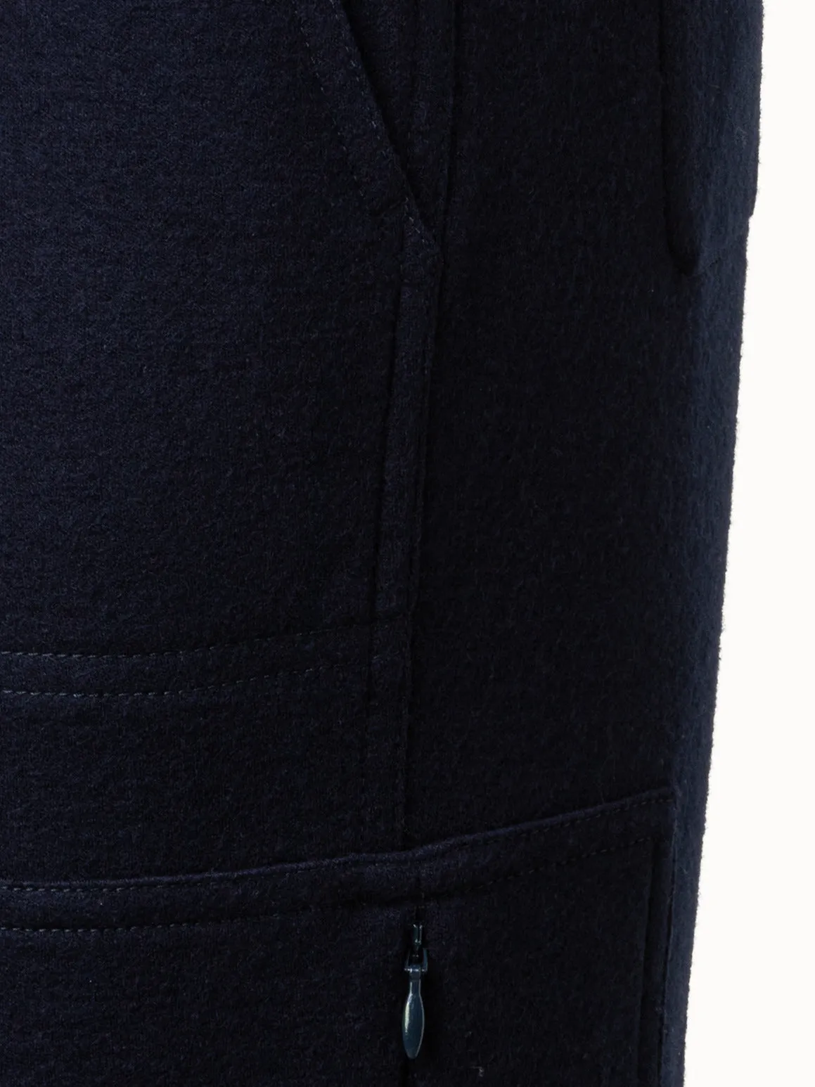 Tapered Felted Wool Jersey Cargo Pants