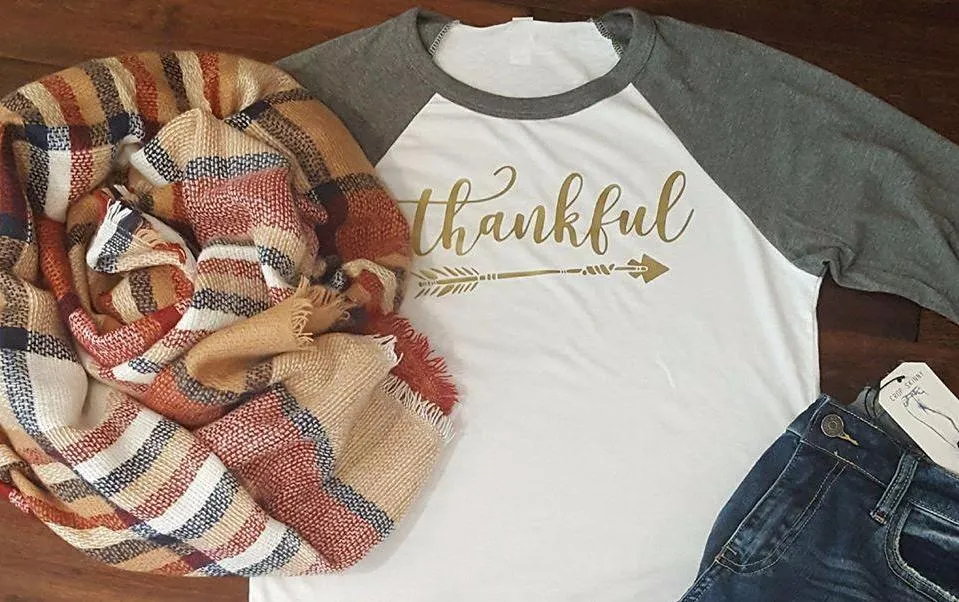 Thankful Raglan with Arrow