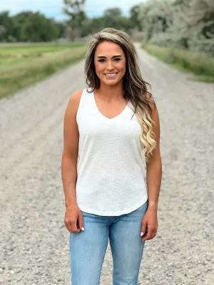 The Basic V Neck Tank in White