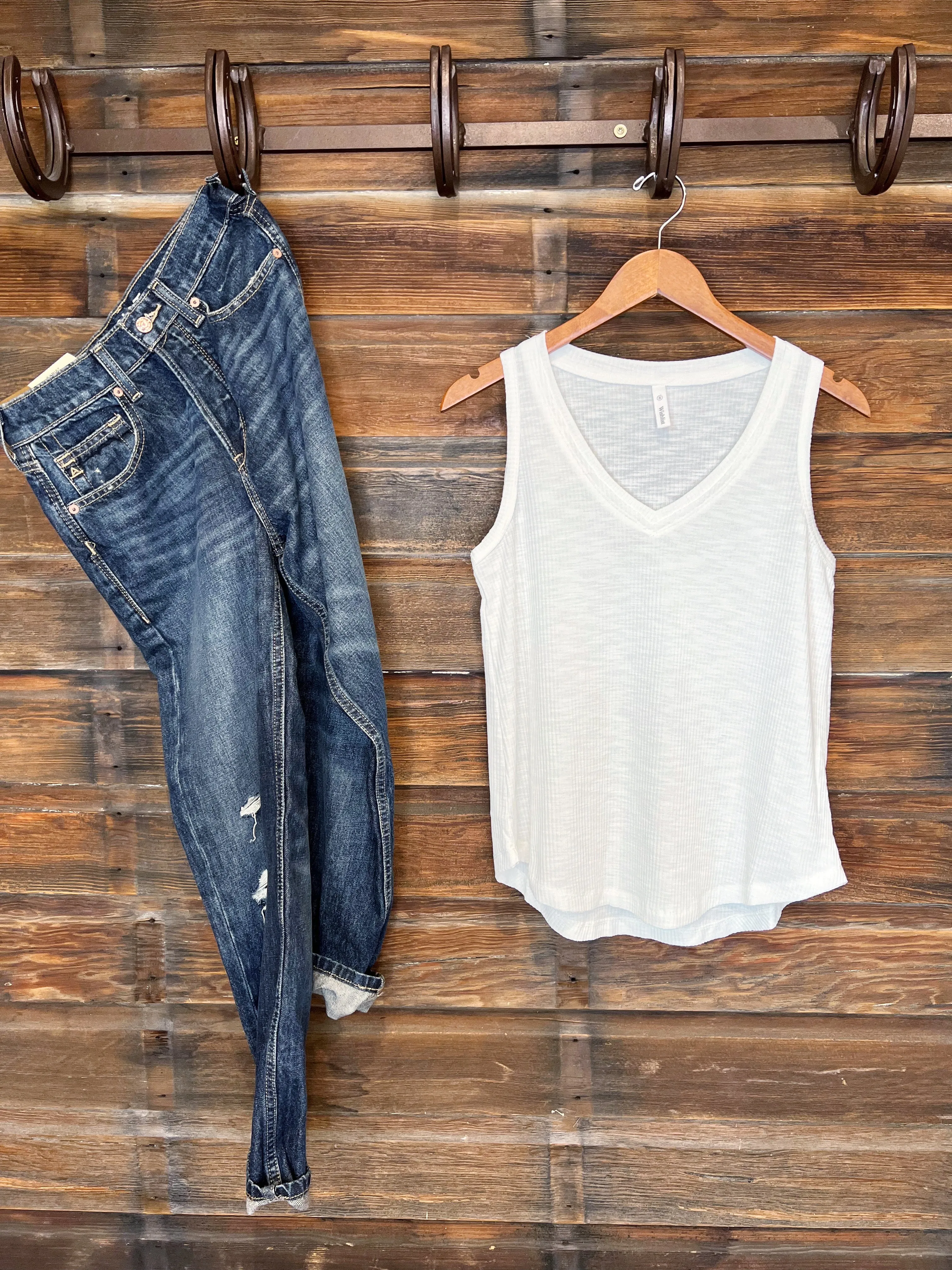 The Basic V Neck Tank in White