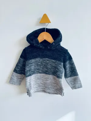Thick Stripe Hooded Sweater // 9-12M