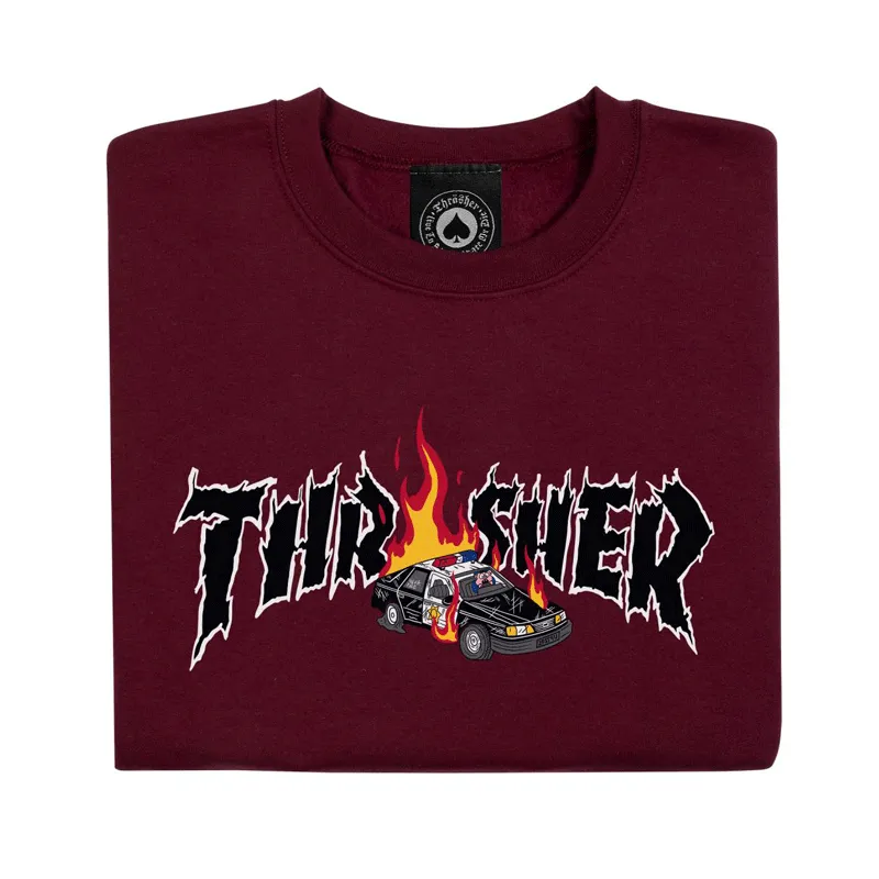 Thrasher - Cop Car Crewneck - Maroon
