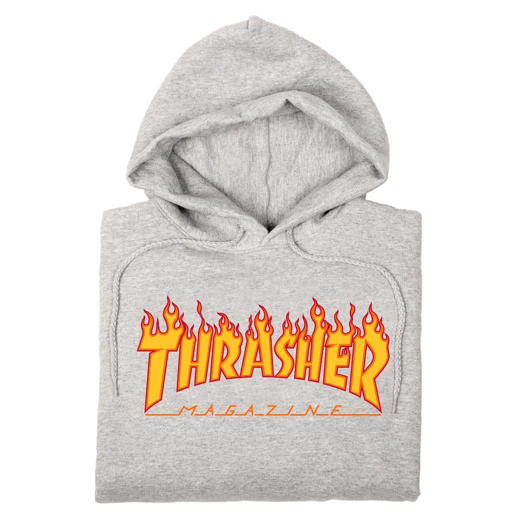 Thrasher Skate Mag Hoody Flame Logo - Grey