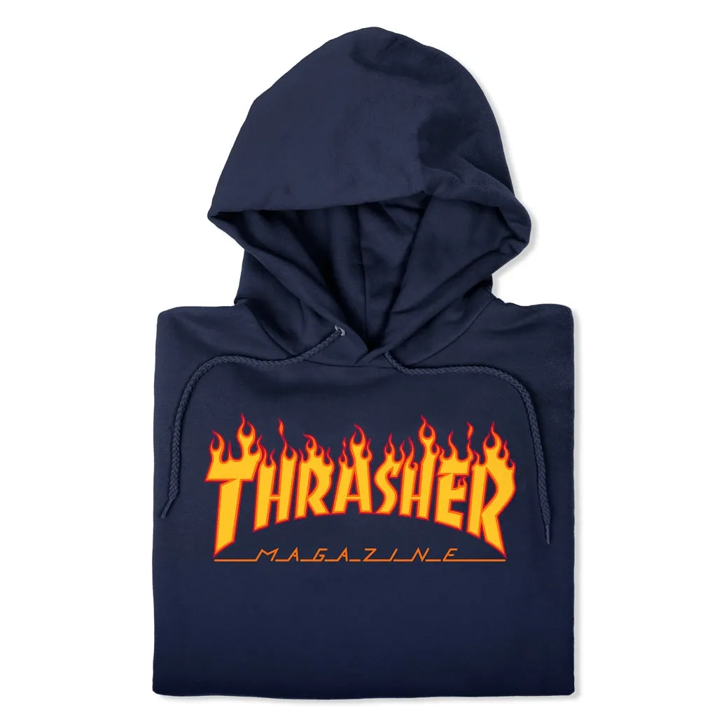 Thrasher Skate Mag Hoody Flame Logo - Navy