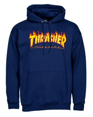 Thrasher Skate Mag Hoody Flame Logo - Navy