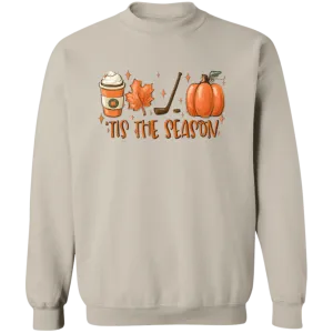 Tis The Season Hockey Crewneck Pullover Sweatshirt