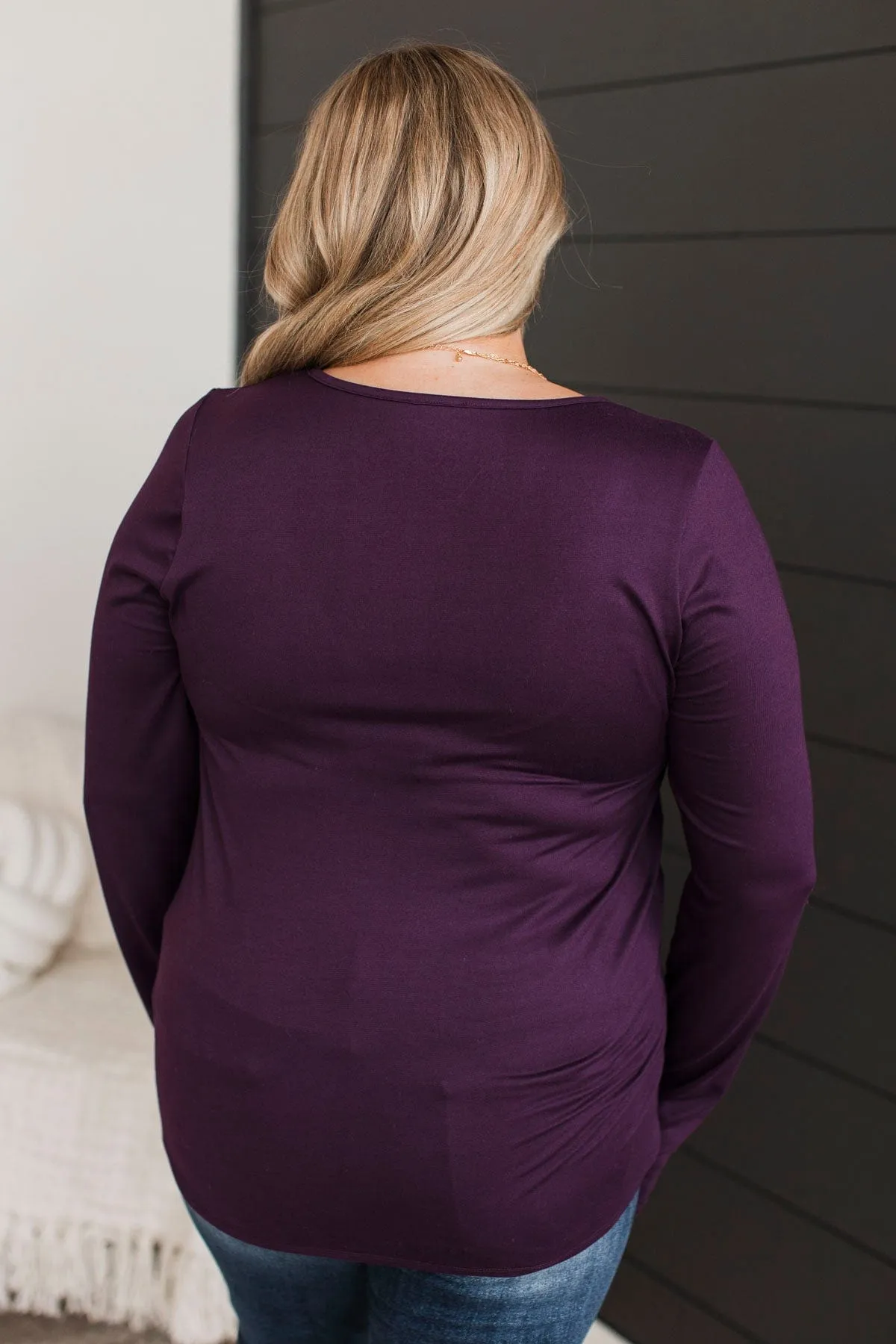 Truly Captivating Lace V-Neck Top- Plum