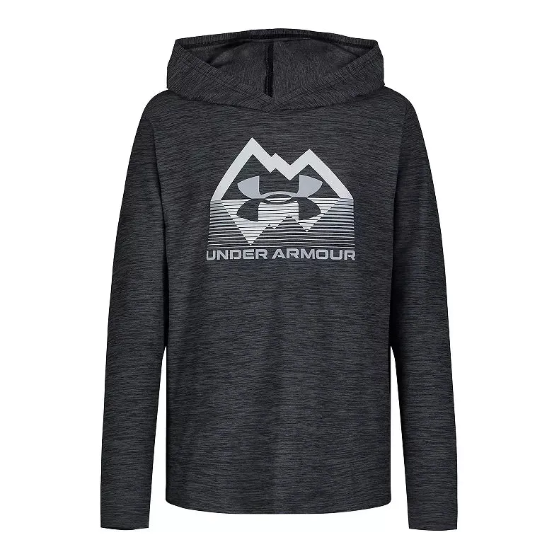 Under Armour Youth Boy's UA Stature Logo Hoodie - Pitch Gray
