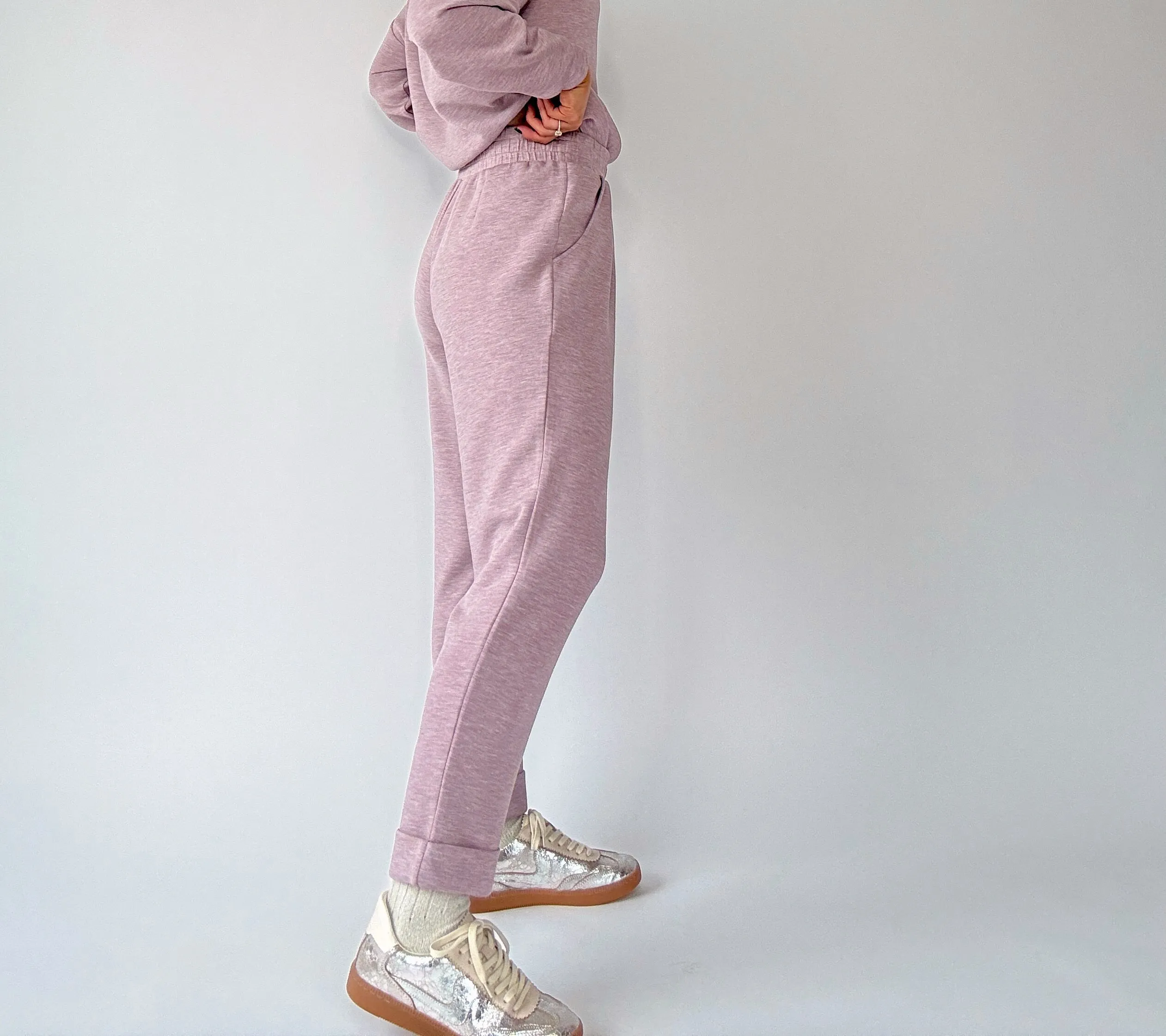 VARLEY Rolled Cuff Pant - Mauve Marl