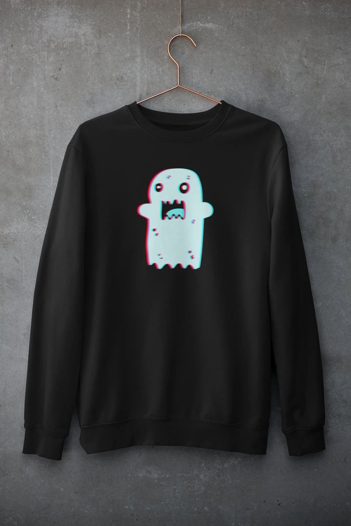 Very Scary Ghost (Ice Blue) - Heavy Blend Crewneck Sweatshirt