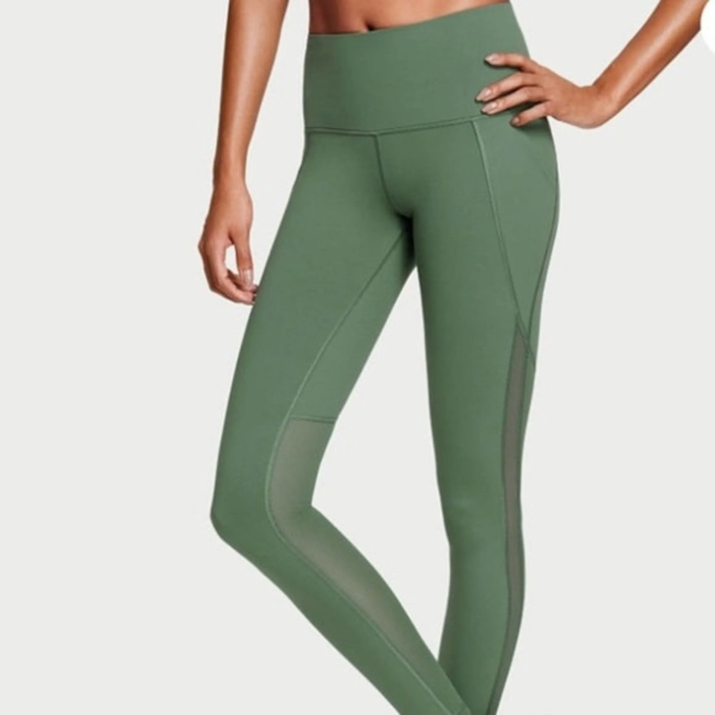 VICTORIA SECRET SPORT Green Knockout Mesh Leggings Size M