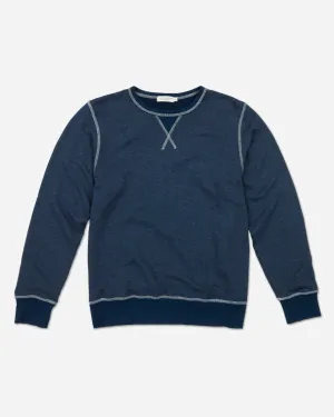 Vintage Crewneck Sweatshirt - Triblend Terry - Navy Heather