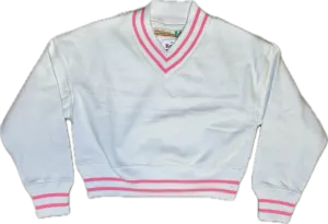 Vintage Havana- Ivory Stripe Rib V-Neck