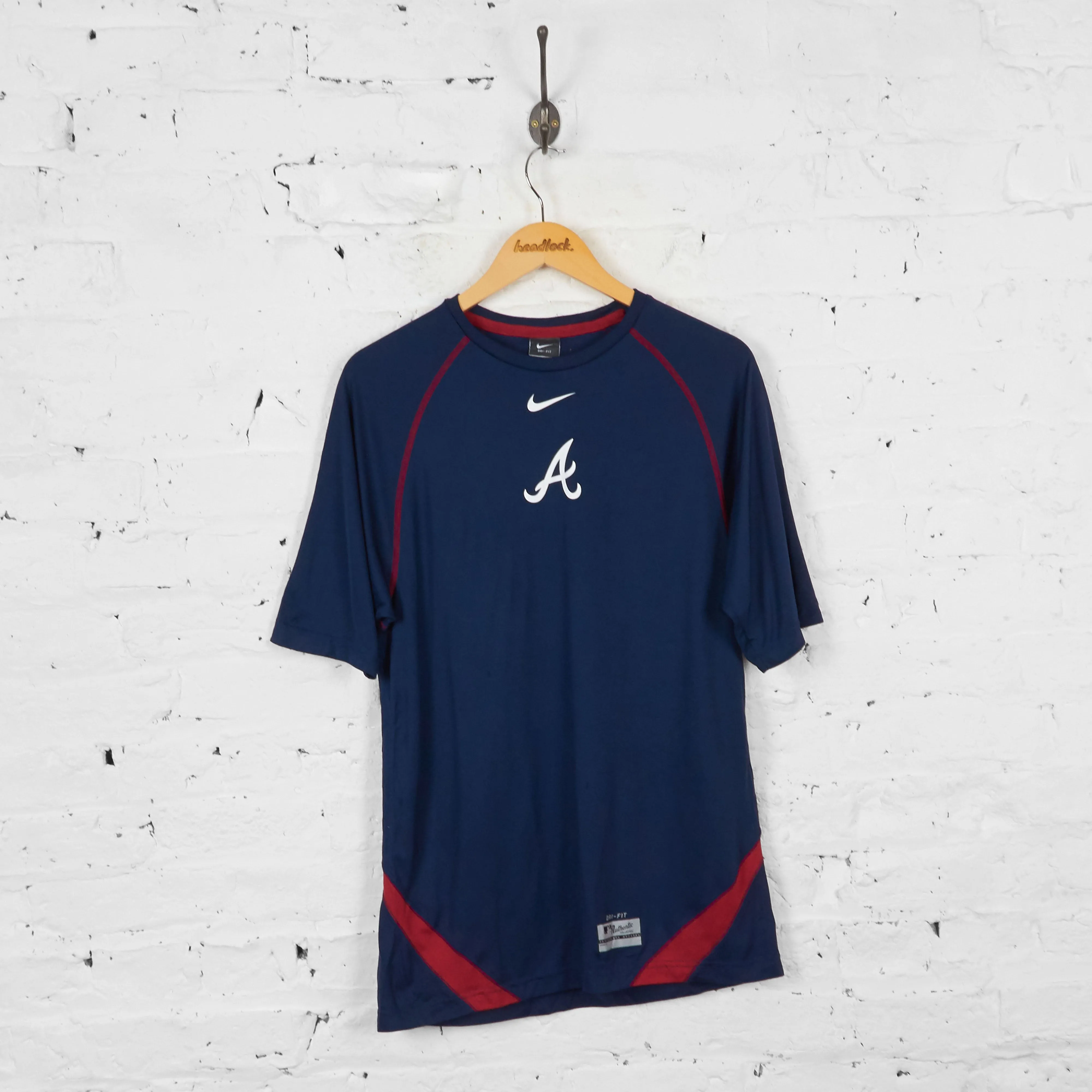 Vintage Nike Authentic Baseball Dri-Fit T-shirt - Navy - M