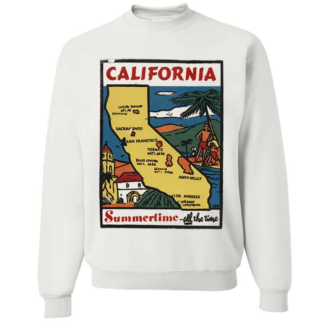 Vintage State Sticker California Crewneck Sweatshirt