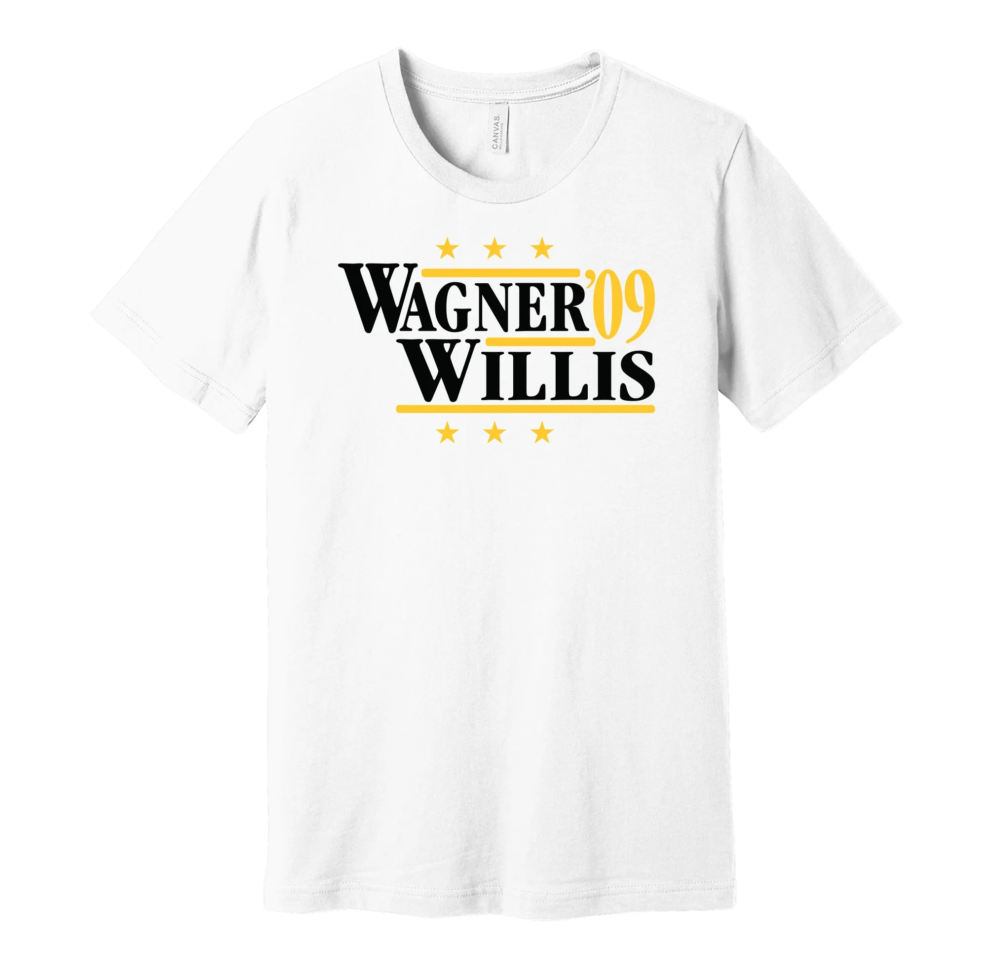 Wagner & Willis '09 - Pittsburgh Baseball Legends Political Campaign Parody T-Shirt - Hyper Than Hype Shirts