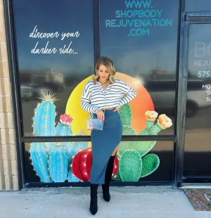 White Striped V-Neck Sweater