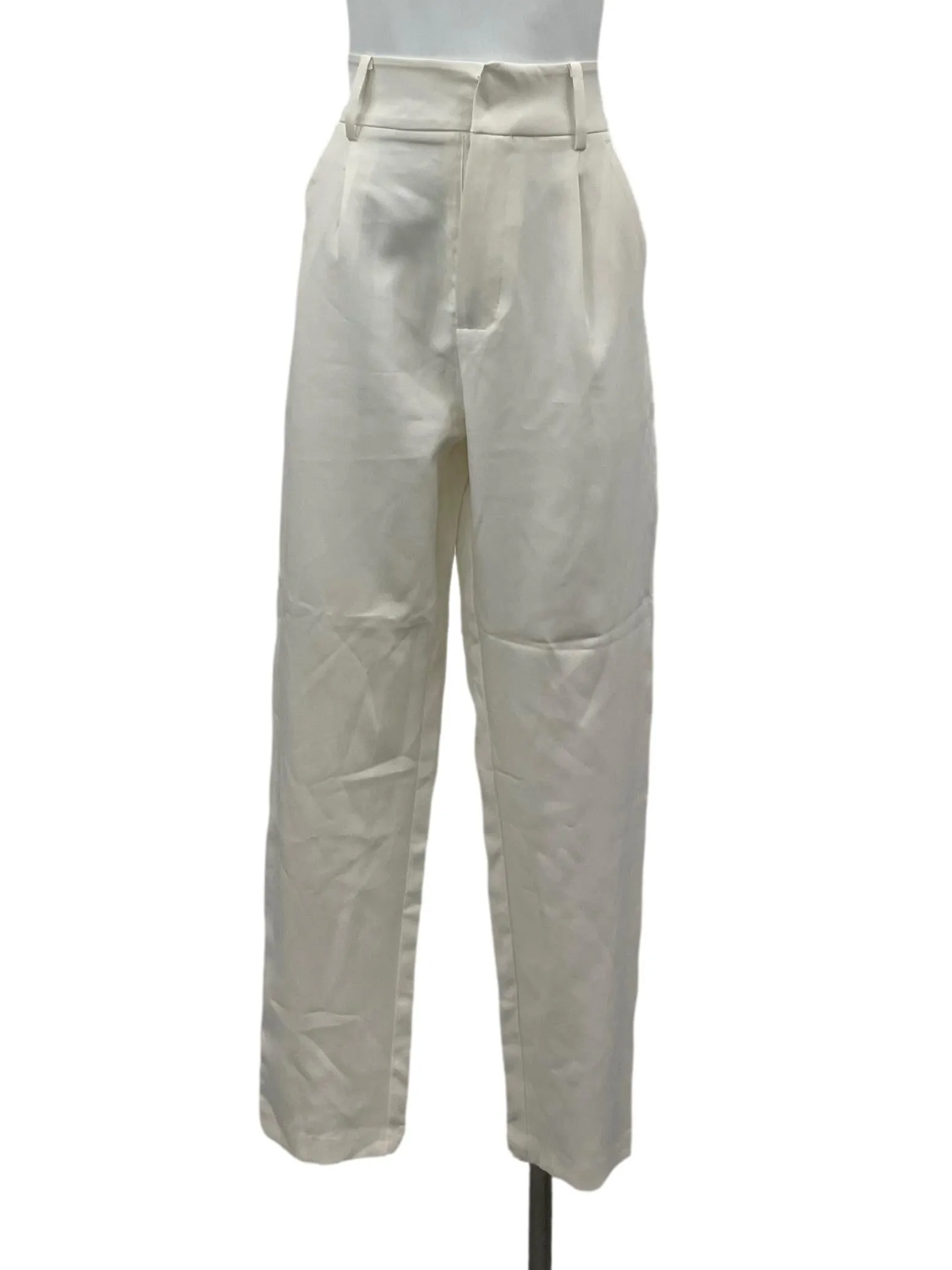 White Tailored Tapered Suit Pants