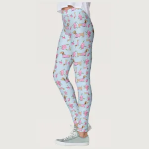 Wiener Dog Floral Leggings