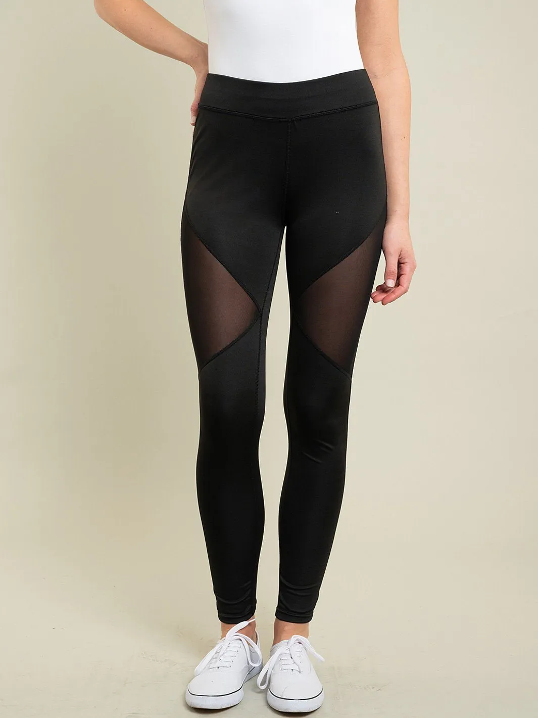 WOMENS MESH PANEL LEGGINGS